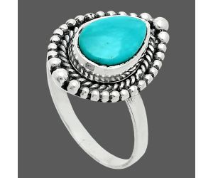 Natural Rare Turquoise Nevada Aztec Mt Ring size-9 EXR06203 R-1154, 8x12 mm