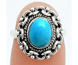 Sleeping Beauty Turquoise Ring size-6 EXR06208 R-1667, 7x9 mm