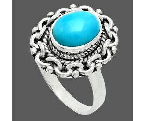 Sleeping Beauty Turquoise Ring size-6 EXR06208 R-1667, 7x9 mm