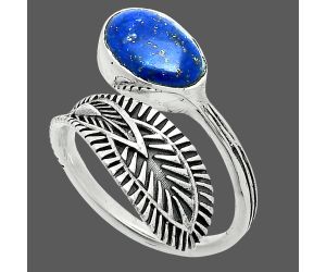 Adjustable - Lapis Lazuli Ring size-7 EXR06211 R-1116, 8x12 mm