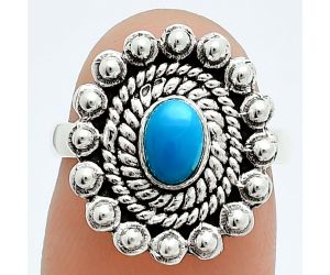 Sleeping Beauty Turquoise Ring size-6 EXR06213 R-1124, 6x4 mm