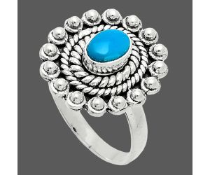 Sleeping Beauty Turquoise Ring size-6 EXR06213 R-1124, 6x4 mm