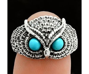 Owl - Sleeping Beauty Turquoise Ring size-8 EXR06216 R-1022, 4x4 mm