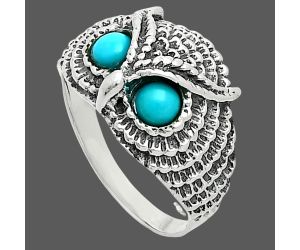 Owl - Sleeping Beauty Turquoise Ring size-8 EXR06216 R-1022, 4x4 mm