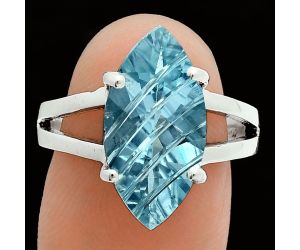 Sky Blue Topaz Ring size-8 EXR06224 R-1019, 9x18 mm