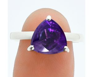 African Amethyst Ring size-9 EXR06225 R-1019, 10x10 mm