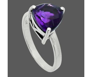 African Amethyst Ring size-9 EXR06225 R-1019, 10x10 mm