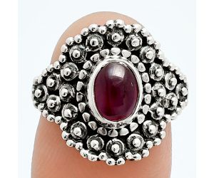 Ruby Glassfield Ring size-8 EXR06231 R-1124, 6x8 mm