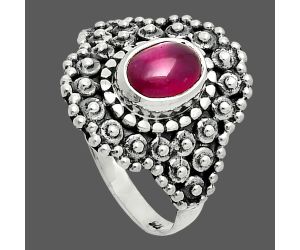 Ruby Glassfield Ring size-8 EXR06231 R-1124, 6x8 mm