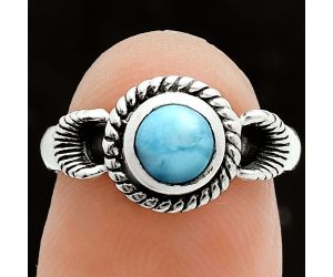 Larimar (Dominican Republic) Ring size-6 EXR06237 R-1733, 6x6 mm