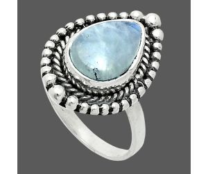 Rainbow Moonstone Ring size-6 EXR06239 R-1154, 8x12 mm