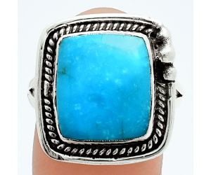 Natural Turquoise Morenci Mine Ring size-9 EXR06243 R-1148, 12x14 mm