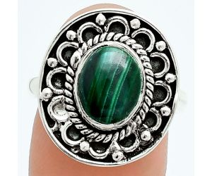 Malachite Eye Ring size-8 EXR06246 R-1256, 8x10 mm