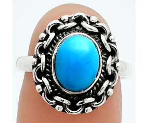 Sleeping Beauty Turquoise Ring size-8 EXR06247 R-1667, 7x9 mm