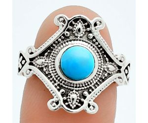 Sleeping Beauty Turquoise Ring size-7.5 EXR06249 R-1734, 7x7 mm