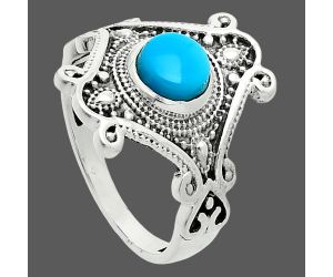 Sleeping Beauty Turquoise Ring size-7.5 EXR06249 R-1734, 7x7 mm