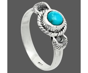 Natural Rare Turquoise Nevada Aztec Mt Ring size-8 EXR06250 R-1733, 6x6 mm