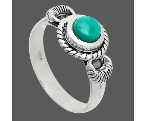 Natural Rare Turquoise Nevada Aztec Mt Ring size-6 EXR06256 R-1733, 6x6 mm