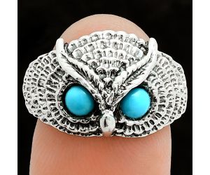 Owl - Sleeping Beauty Turquoise Ring size-8 EXR06257 R-1022, 4x4 mm