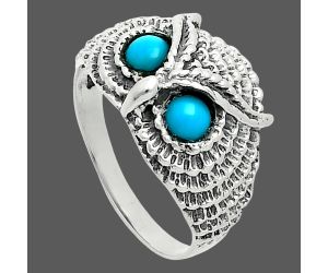 Owl - Sleeping Beauty Turquoise Ring size-8 EXR06257 R-1022, 4x4 mm