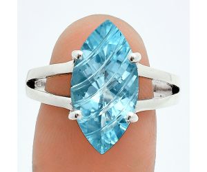 Sky Blue Topaz Ring size-9.5 EXR06260 R-1019, 9x18 mm