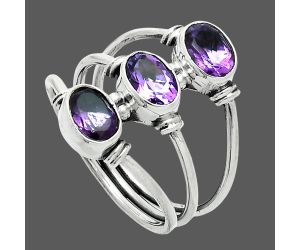 African Amethyst Ring size-9 EXR06261 R-1566, 7x5 mm