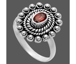 Hessonite Garnet Ring size-8 EXR06267 R-1124, 6x4 mm