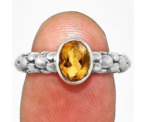 Citrine Ring size-7 EXR06271 R-1730, 6x8 mm