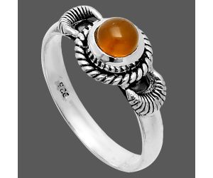 Carnelian Ring size-8 EXR06273 R-1733, 6x6 mm