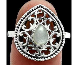 Srilankan Moonstone Ring size-8.5 EXR06275 R-1038, 7x5 mm