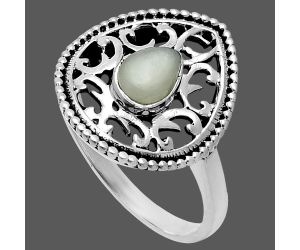 Srilankan Moonstone Ring size-8.5 EXR06275 R-1038, 7x5 mm