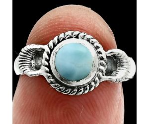 Larimar (Dominican Republic) Ring size-6 EXR06276 R-1733, 6x6 mm