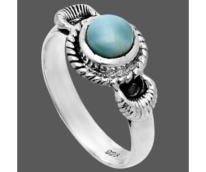 Larimar (Dominican Republic) Ring size-6 EXR06276 R-1733, 6x6 mm