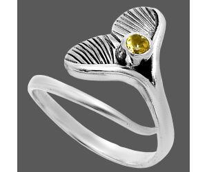 Mermaid Tail Charm - Citrine Ring size-7 EXR06277 R-1070, 3x3 mm