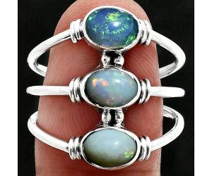 Ethiopian Opal Ring size-9 EXR06279 R-1566, 7x5 mm