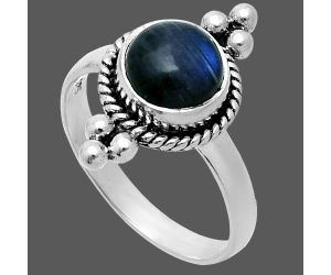 Blue Labradorite Ring size-8 EXR06282 R-1127, 8x8 mm