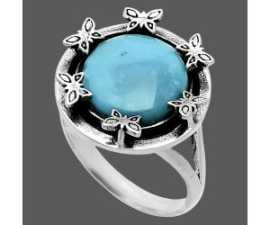 Butterfly - Natural Rare Turquoise Nevada Aztec Mt Ring size-8 EXR06284 R-1716, 12x12 mm