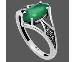 Green Onyx Ring size-8 EXR06287 R-1727, 6x12 mm