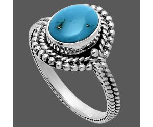 Natural Rare Turquoise Nevada Aztec Mt Ring size-8 EXR06288 R-1729, 7x9 mm