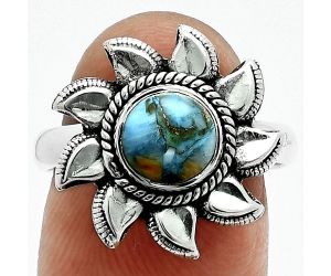 Spiny Oyster Turquoise Ring size-8 EXR06289 R-1617, 7x7 mm