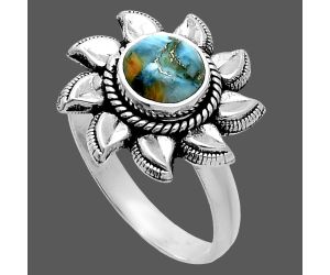 Spiny Oyster Turquoise Ring size-8 EXR06289 R-1617, 7x7 mm