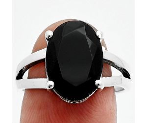 Black Onyx Ring size-8 EXR06290 R-1019, 10x14 mm