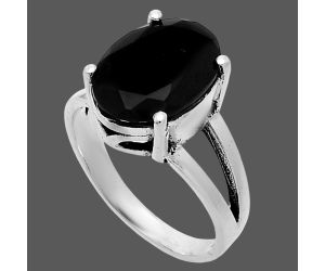 Black Onyx Ring size-8 EXR06290 R-1019, 10x14 mm