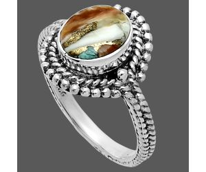 Spiny Oyster Turquoise Ring size-8 EXR06296 R-1729, 7x9 mm