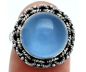 Blue Chalcedony Ring size-7 EXR06300 R-1266, 12x12 mm