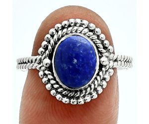 Lapis Lazuli Ring size-8 EXR06302 R-1729, 7x9 mm