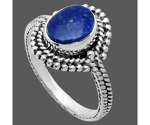 Lapis Lazuli Ring size-8 EXR06302 R-1729, 7x9 mm