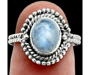 Rainbow Moonstone Ring size-6 EXR06313 R-1729, 7x9 mm