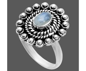 Rainbow Moonstone Ring size-8 EXR06314 R-1124, 6x4 mm