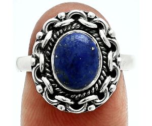 Lapis Lazuli Ring size-8 EXR06318 R-1667, 7x9 mm